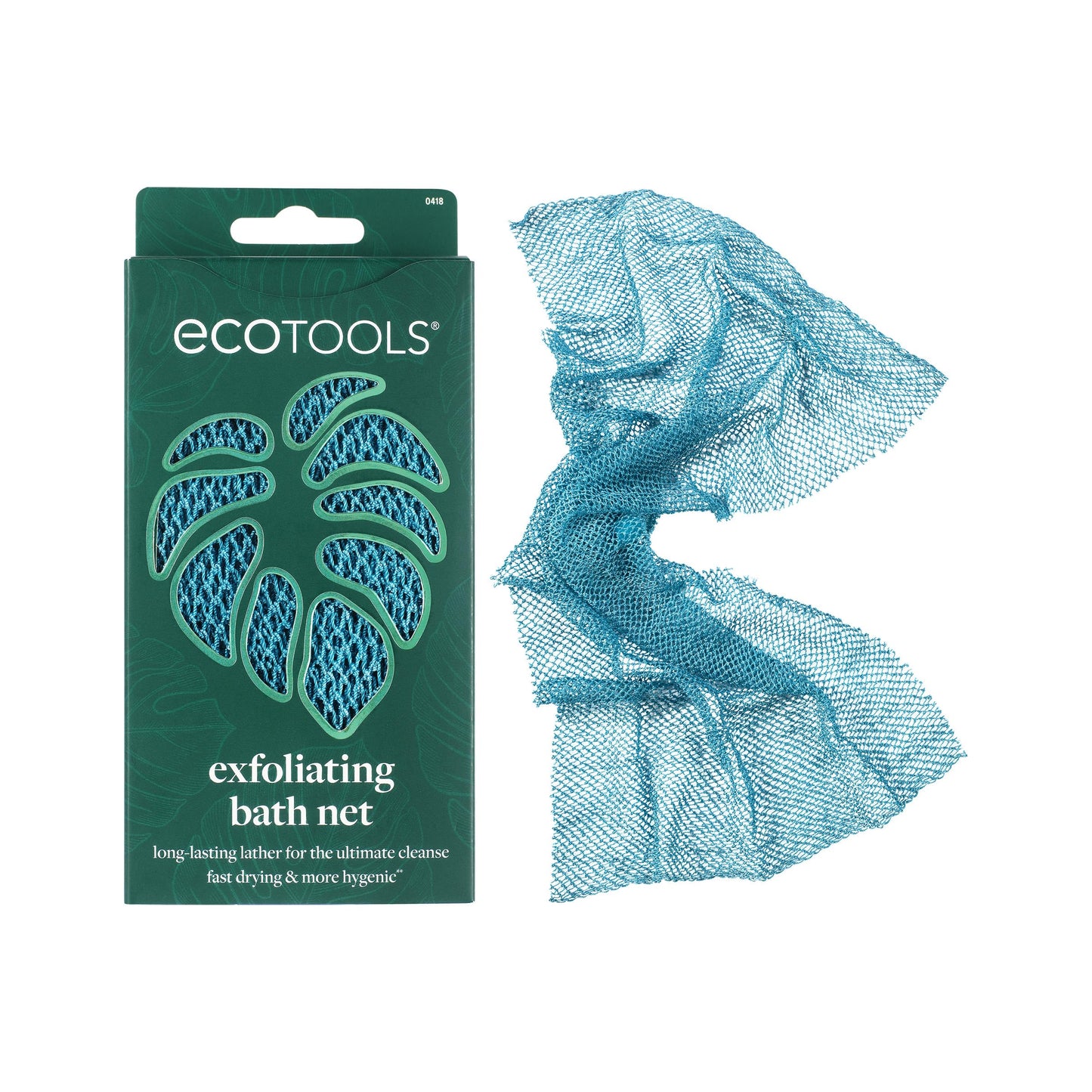 EcoTools Exfoliating Bath Net, Inspired By African Net Sponge, Exfoliates & Cleanses Whole Body, Flexible & Reusable, Eco-Friendly Body Scrubber, Vegan & Cruelty-Free, 1 Count