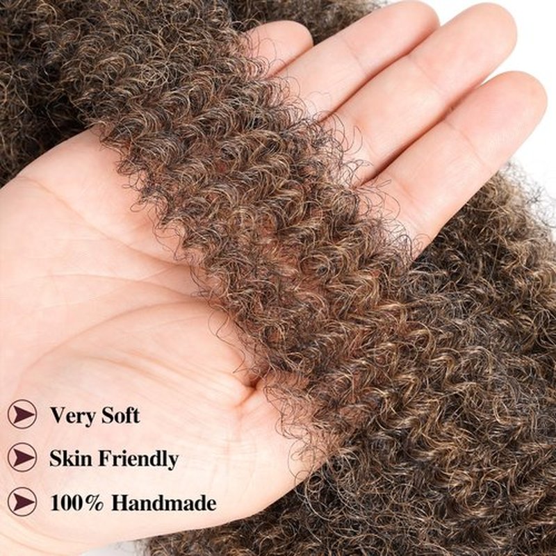 Spring Twist Hair Marley Twist Braiding Hair Crochet Hair 8packs Afro Twist Hair Cuban Twist Hair Marley Twist Hair Kinky Braiding Hair Synthetic Hair Extension For Women (T27#, 24 Inch (Pack of 8))
