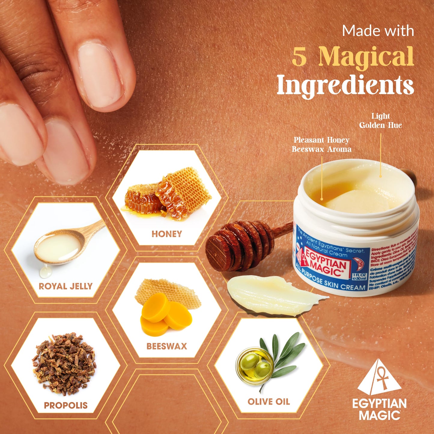 Egyptian Magic - All Purpose Face, Body, and Dry Skin Moisturizing Cream, Skin Protectant for Women & Men, 1oz Jar