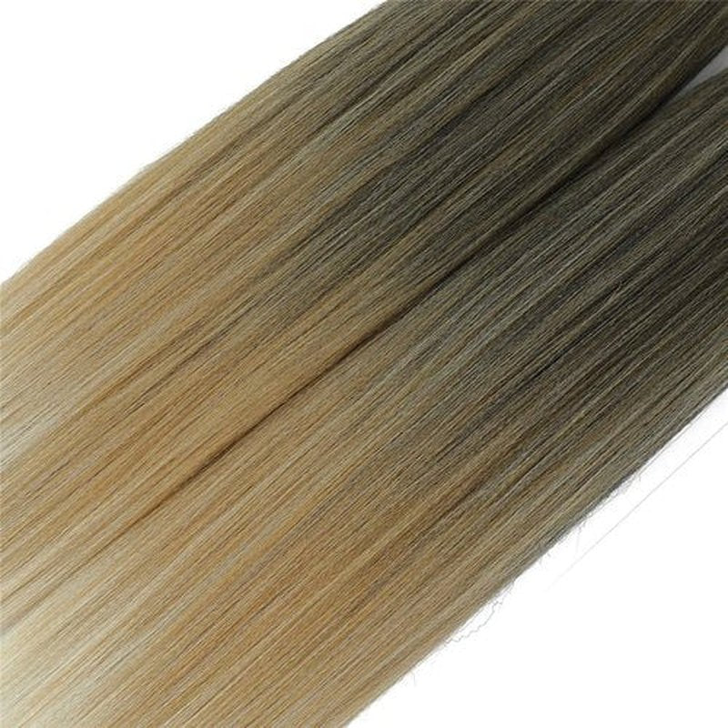 Newluyang Ombre Braiding Hair Pre Stretched,Top Silky Color Blend Synthetic Fiber Easy Braid Hair Extensions,26inch 6packs three Color Yaki Texture Crochet Hair Braids（Black-Brown-Blonde/1B-27-613)