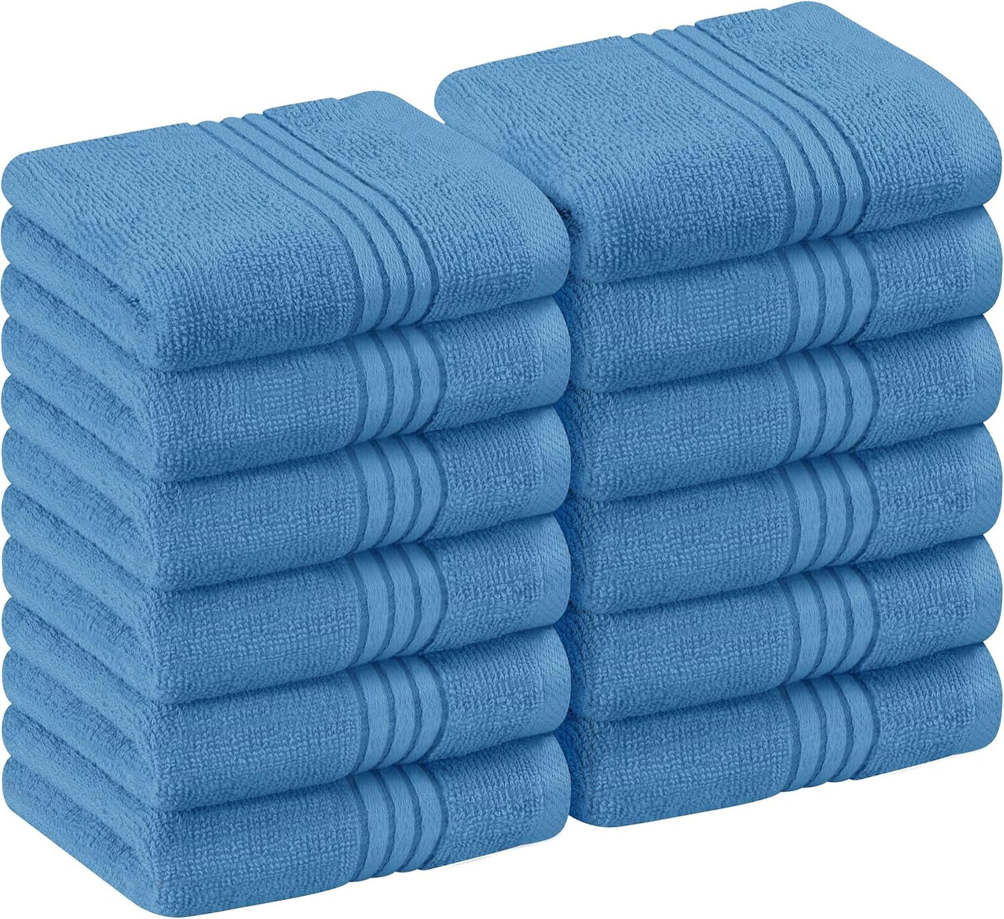 Premium 12-Pack Cotton Wash Cloths - Highly Absorbent & Soft 12x12 for Bathroom, Spa, Gym - Plum