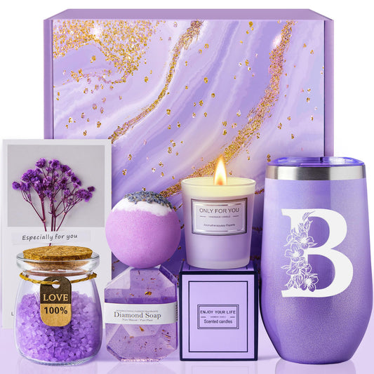 Mothers Day Gifts for Mom Wife Grandma Sister Friends, Birthday Personalized Gifts for Women Girlfriend Her, Unique Spa Relaxing Gift Baskets for Women, Get Well Soon, Self Care Gift (B)