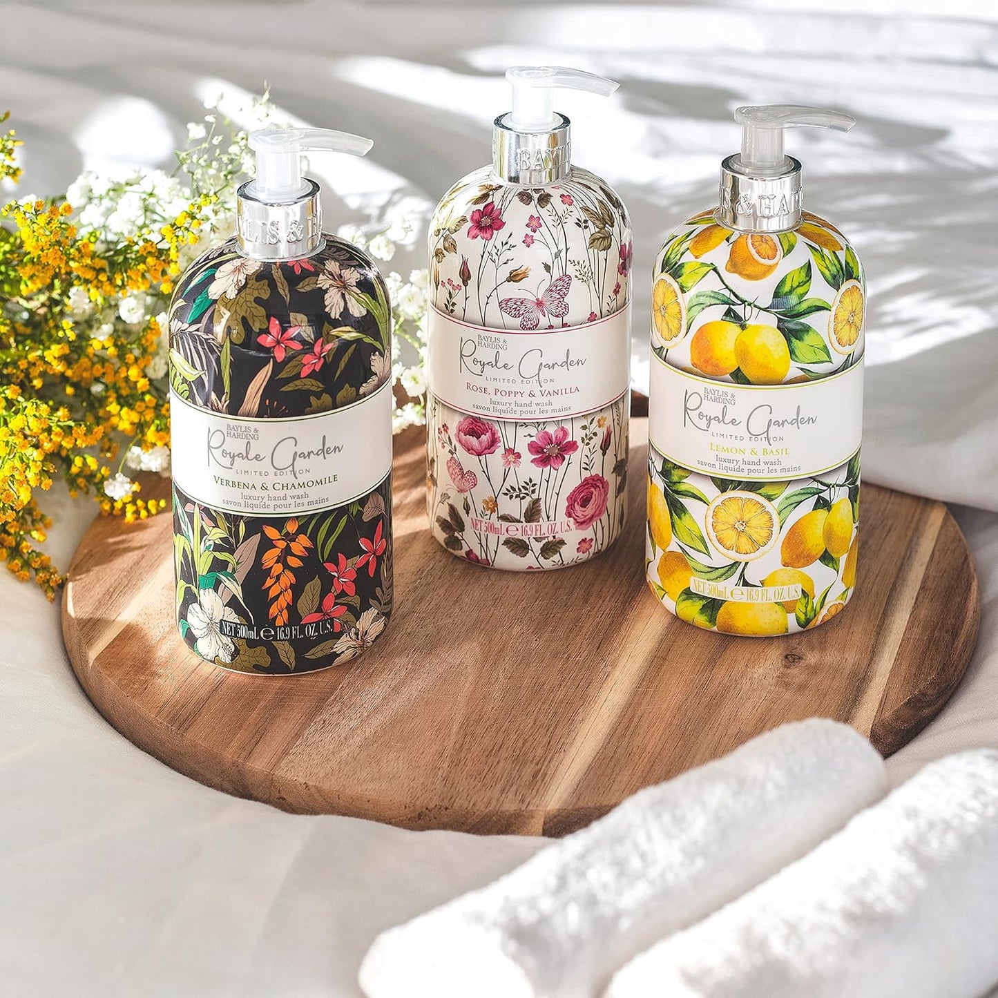 Baylis & Harding Royale Garden Liquid Hand Soap with Dispenser - Rose, Poppy & Vanilla, 16.9oz (6-Pack)