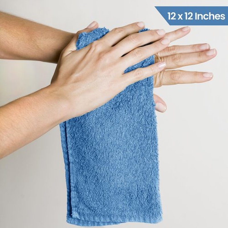 Utopia Towels 24 Pack Cotton Washcloths Set - 100% Ring Spun Cotton, Premium Quality Flannel Face Cloths, Highly Absorbent and Soft Feel Fingertip Towels (Electric Blue)