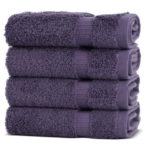 Chakir Turkish Linens | Hotel & Spa Quality 100% Cotton Premium Turkish Towels | Soft & Absorbent (4-Piece Washcloths, Plum)