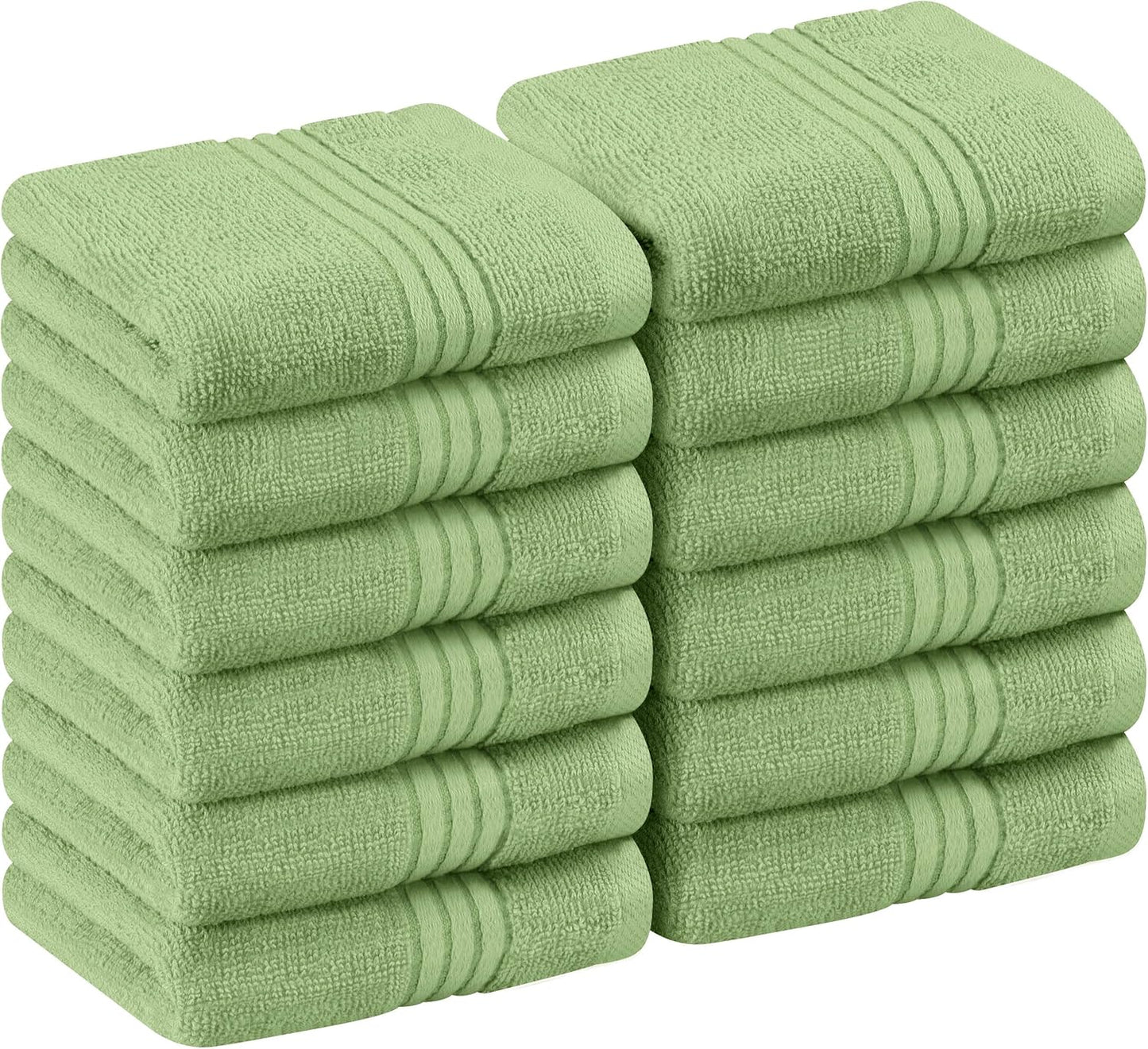 Premium 12-Pack Cotton Wash Cloths - Highly Absorbent & Soft 12x12 for Bathroom, Spa, Gym - Plum