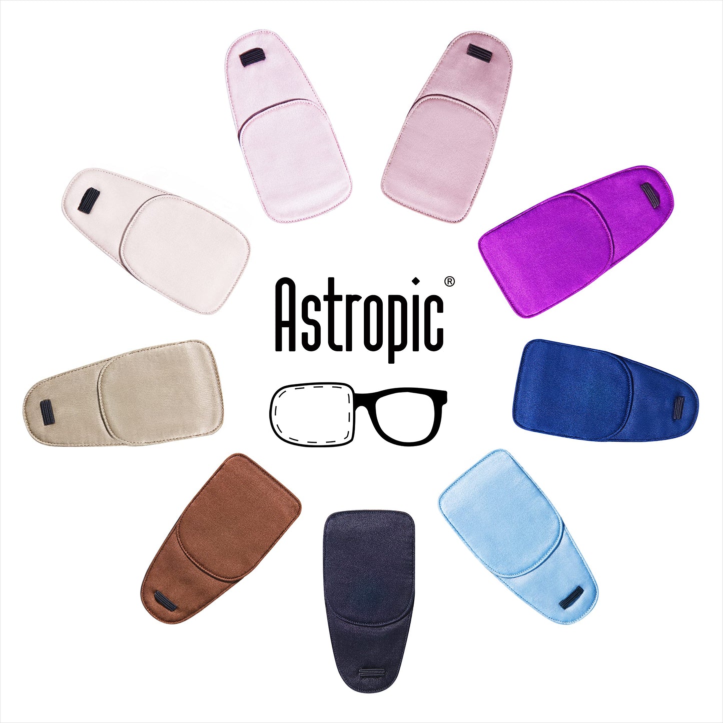 Astropic 2Pcs Silk Eye Patches for Adults Kids Glasses to Cover Either Eye (Medium, Dusty Rose Pink)