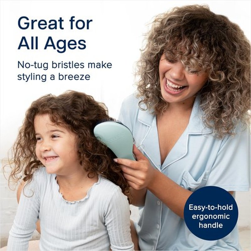 Crave Naturals Glide Thru Detangling Brush for Adults and Kids Hair - Detangler Brush for Natural, Curly, Straight, Wet, Dry Hair - Crave Naturals Detangling Brush Hair Brush Bundle, Coral/Turquoise