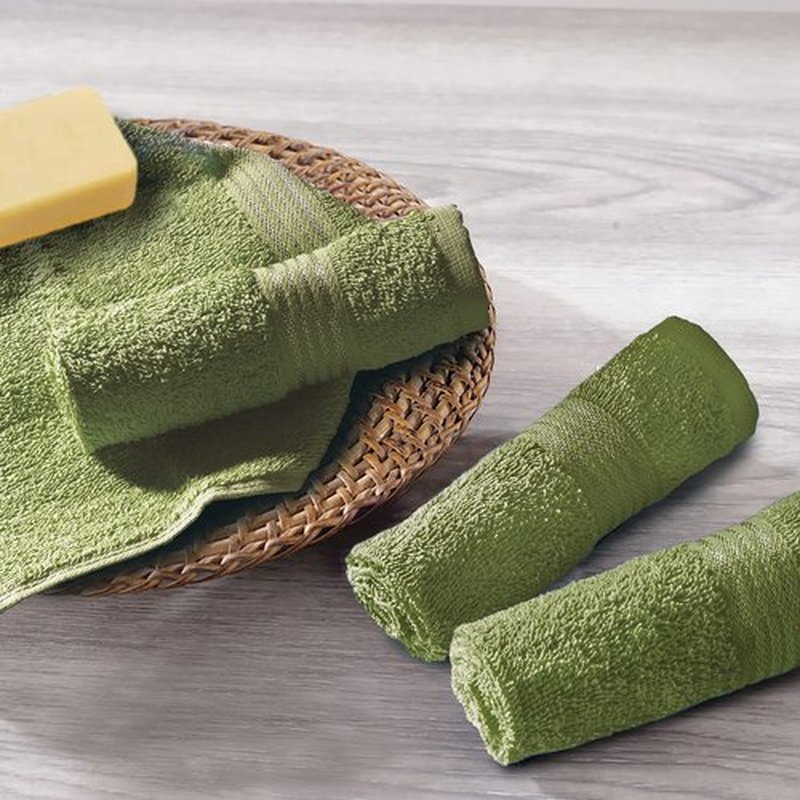 Belizzi Home Ultra Soft Cotton Washcloths, Contains 12 Piece Face Cloths 12x12 inch, Ideal for Everyday use Face Towels, Compact & Lightweight Multi Purpose Washcloths - Kiwi Green