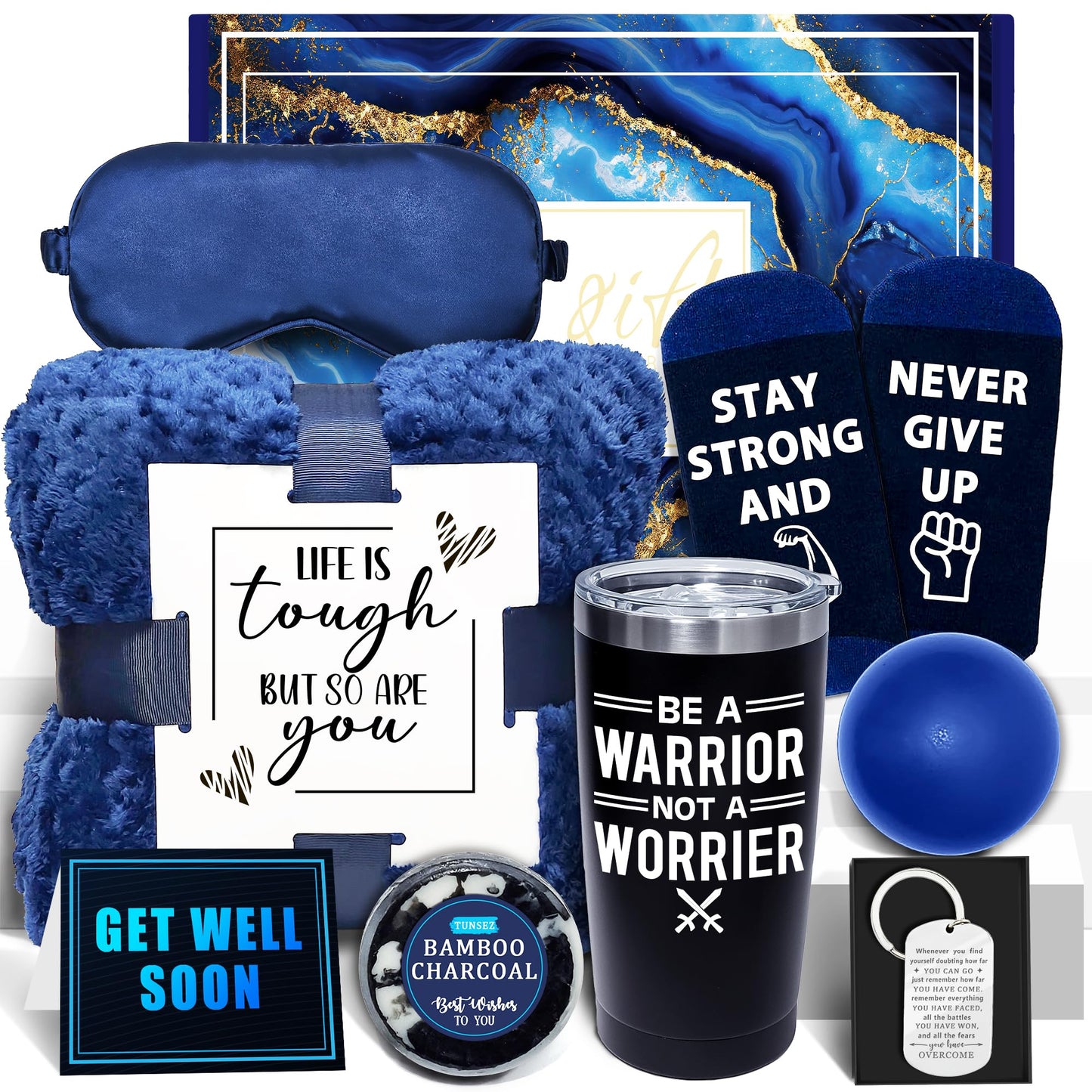Get Well Soon Gifts for Men After Surgery Cancer- Chemo Care Package Get Well Gift Basket - Get Well Basket for Men Dad Friend Brother, Sympathy Thinking of You Feel Better Inspirational Gifts for Man