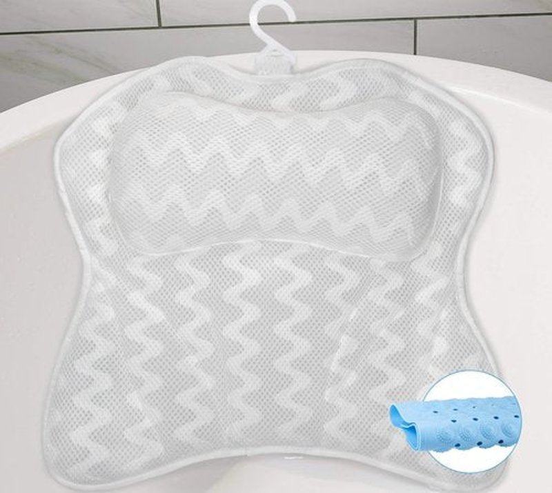 Bath Pillow,Ultimate Comfort Bath Tub Pillows for Head and Neck - Luxury Bath Pillow for Women - Relaxing Bath Pillows for Tub with a Non-Slip mat- Enjoy a Spa-Like Experience at Home, Non-Slip Mat