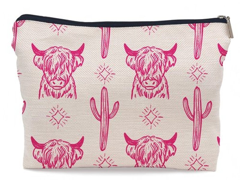Lacosu Western Makeup Bag,Western Gifts For Women,Cow Makeup Bag,Cowgirl Stuff,Western Stuff For Women,Western Gifts,Cowgirl Gifts(COW G)