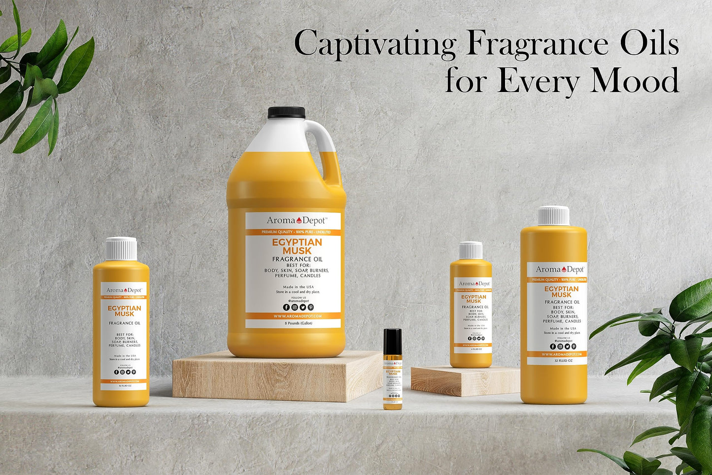 Aroma Depot Egyptian Musk Perfume/Body Oil (7 Sizes) Our Interpretation, Premium Quality Uncut Fragrance Oil Musk scent (8 Ounce Plastic Bottle (240ml))