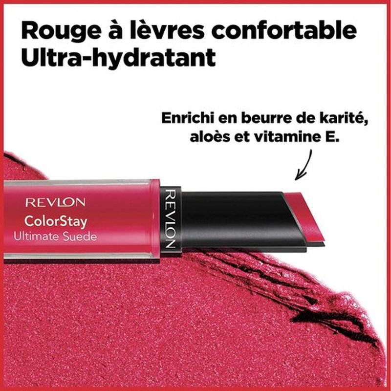 REVLON Lipstick, ColorStay Ultimate Suede Lipstick, High Impact Lip color with Moisturizing Creamy Formula, Infused with Vitamin E, 075 Cruise Collection, 0.09 Oz