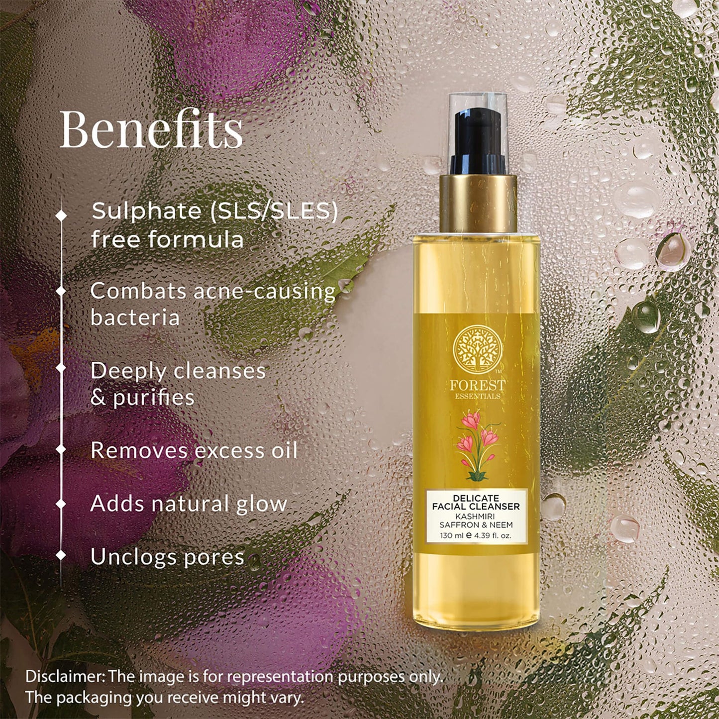 Forest Essentials Delicate Facial Cleanser Saffron and Neem 50 Milliliter