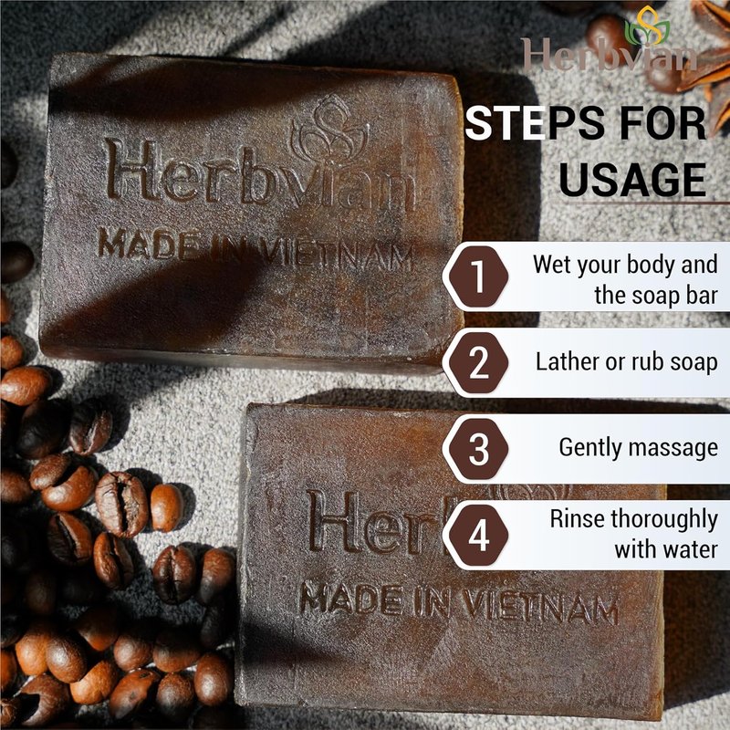 Vietnamese Coffee Cinnamon Soap Bars - 2 Pcs | Cleansing Body & Face Soap for All Skin Types