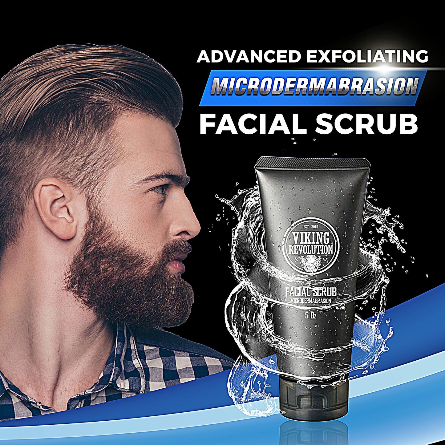 Viking Revolution Microdermabrasion Face Scrub for Men - 2 Pack