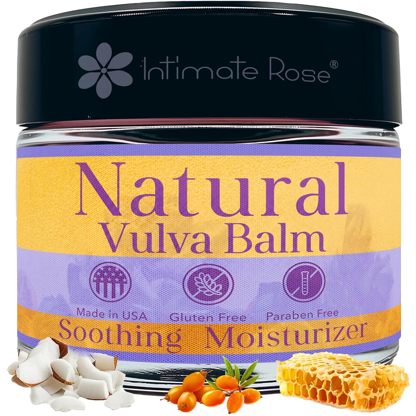 Vulva Balm & Organic Vaginal Moisturizer for Women: Natural Vulva Moisturizer & Vulva Cream for Dryness on Intimate Skin - NON Estrogen Cream - Perfect for Menopause & Shaving Rash Relief