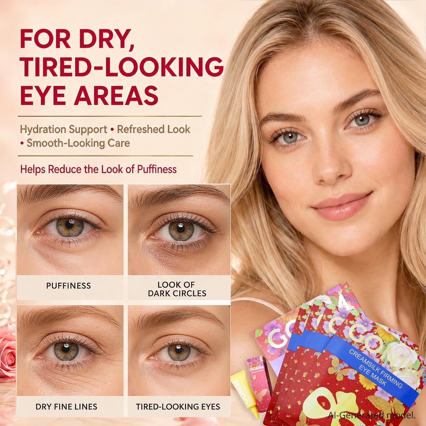 GONIM Collagen Under Eye Patches for Puffy Eyes and Dark Circles, Eye Mask