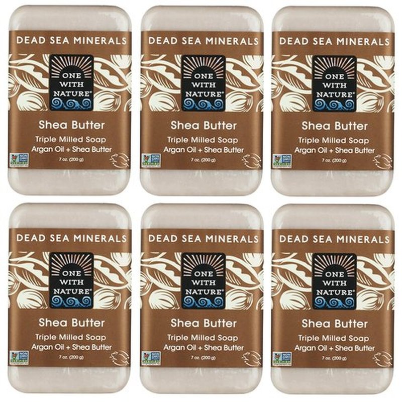 One With Nature Shea Butter Dead Sea Mineral Soap, 7 Ounce Bars (Pack of 6)