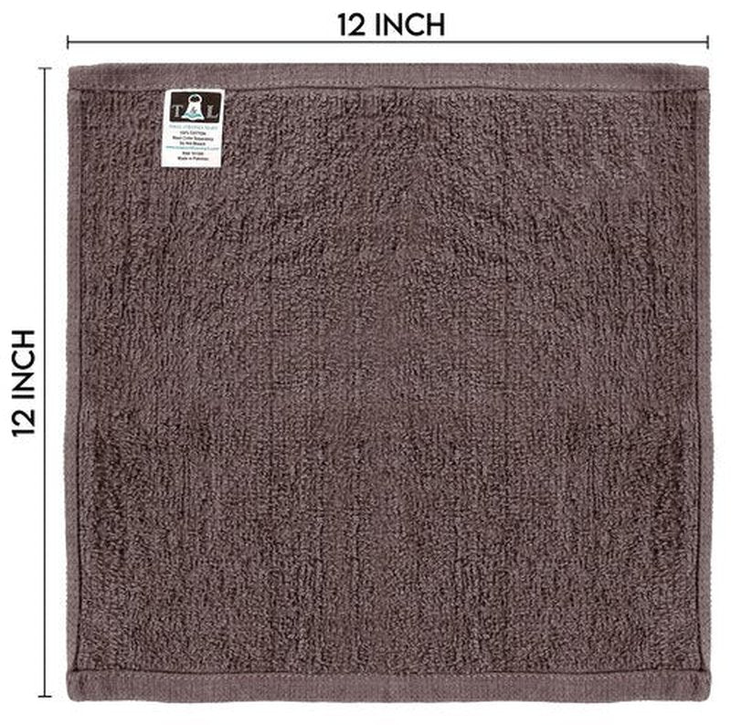 Towel and Linen Mart 100% Cotton - Wash Cloth Set - Flannel Face Cloths, Highly Absorbent and Soft Feel Fingertip Towels (Grey) (Grey, 12) (Grey, Pack of 24)