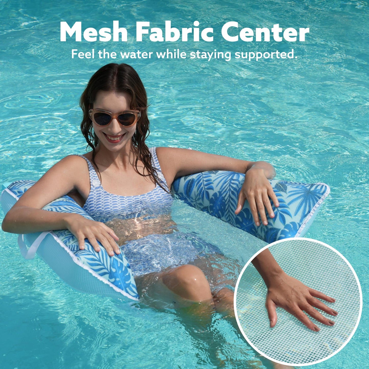 Sloosh 3 Pack Inflatable Pool Float Hammock, Water Lounges, Multi-Purpose Swimming Pool Accessories (Saddle, Lounge Chair, Hammock, Drifter), Lake, Outdoor, Beach