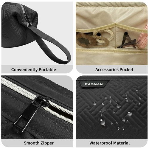 PASMAN Hair Tools Travel Bag for Shark Flex,Carrying Case Flat Curling Iron Waterproof Organizer,Compatible with FlexStyle Attachment (Black)