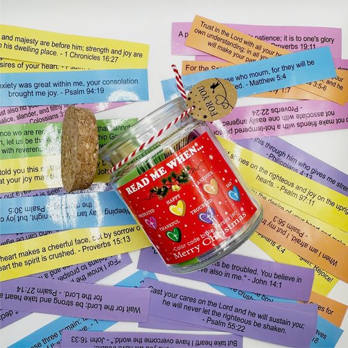 Read Me When Bible,Christian Gifts for Women,Bible Verse Jar,Bible Jar, Prayer Jar, Christian Gifts For Women, Religious Gifts For Women,Friendship Elephant Ornament, White Elephant Gifts for Adults.