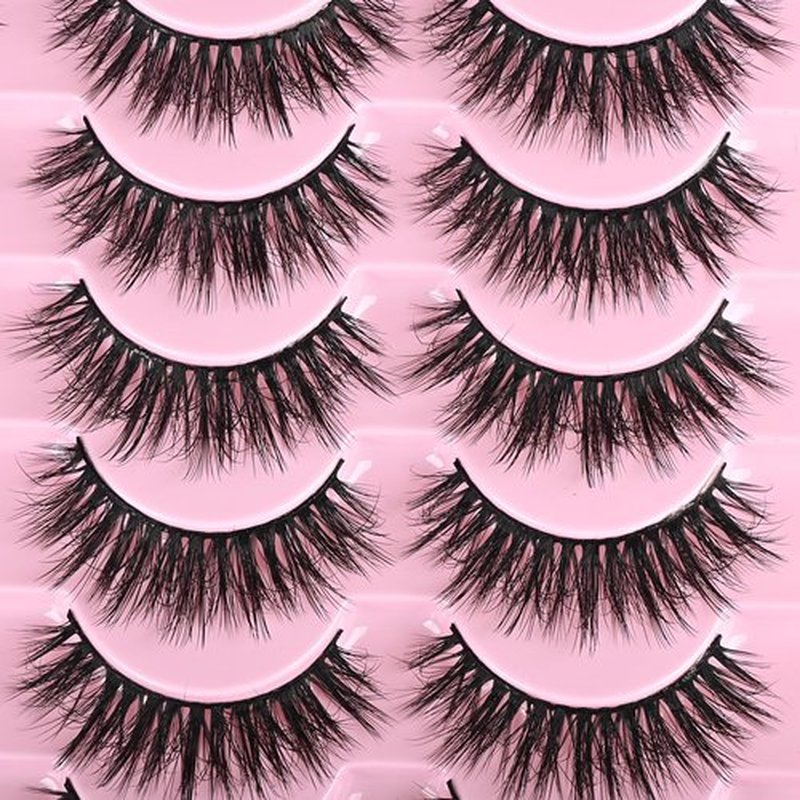 FARRED Lashes Natural Look Short Cat Eye Natural Lashes Fluffy Wispy False Eyelashes 14 Pairs Faux Mink Strip Eye Lashes Pack for Daily Makeup (F7 | 6-15mm)