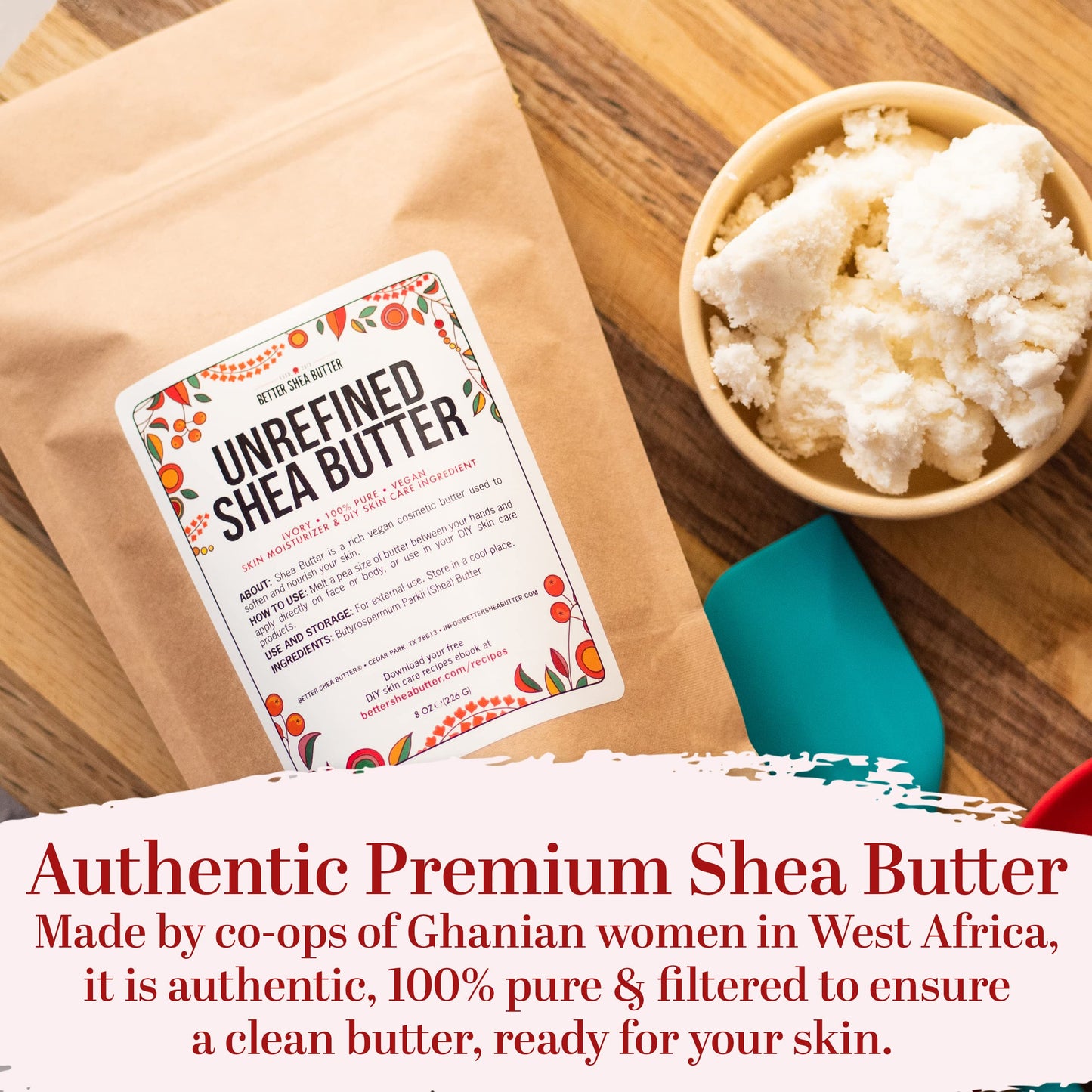 Body Butter Making Kit with Unrefined Shea Butter, Raw Cocoa Butter, Organic Beeswax, Organic Almond Oil, Instructions included - LARGE (Makes about 30 4oz Jars)