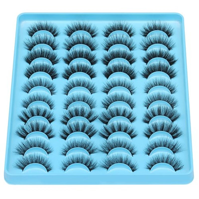JIMIRE Faux Mink Eyelashes Fluffy Full False Lashes Cat-Eye Thick Volume 5 Styles Mixed Eye Extension 15-18MM Explosion Wispy Eye Lash Pack 20 Pairs