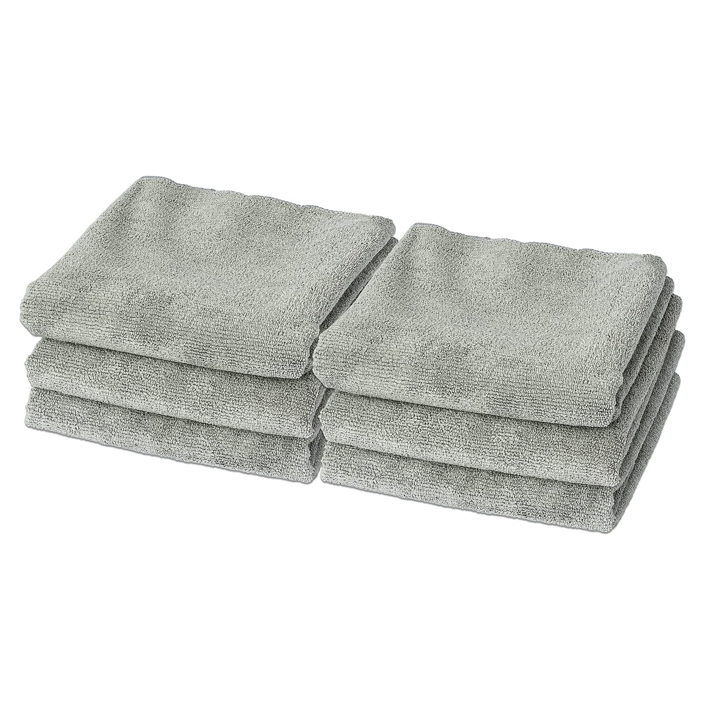 Eurow Microfiber Gym Towels, Super Absorbent & Quick Drying Sweat Towels for Fitness, Sports, Yoga, Workout, Sauna, Face & Equipment, Soft & Reusable,16x27 Inches, 6-Pack, Gray