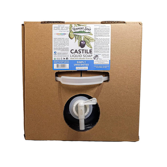 Organic Castile Soap - Unscented Liquid Soap for Sensitive Skin | Gentle Body Wash & Shampoo - 5 Gallon