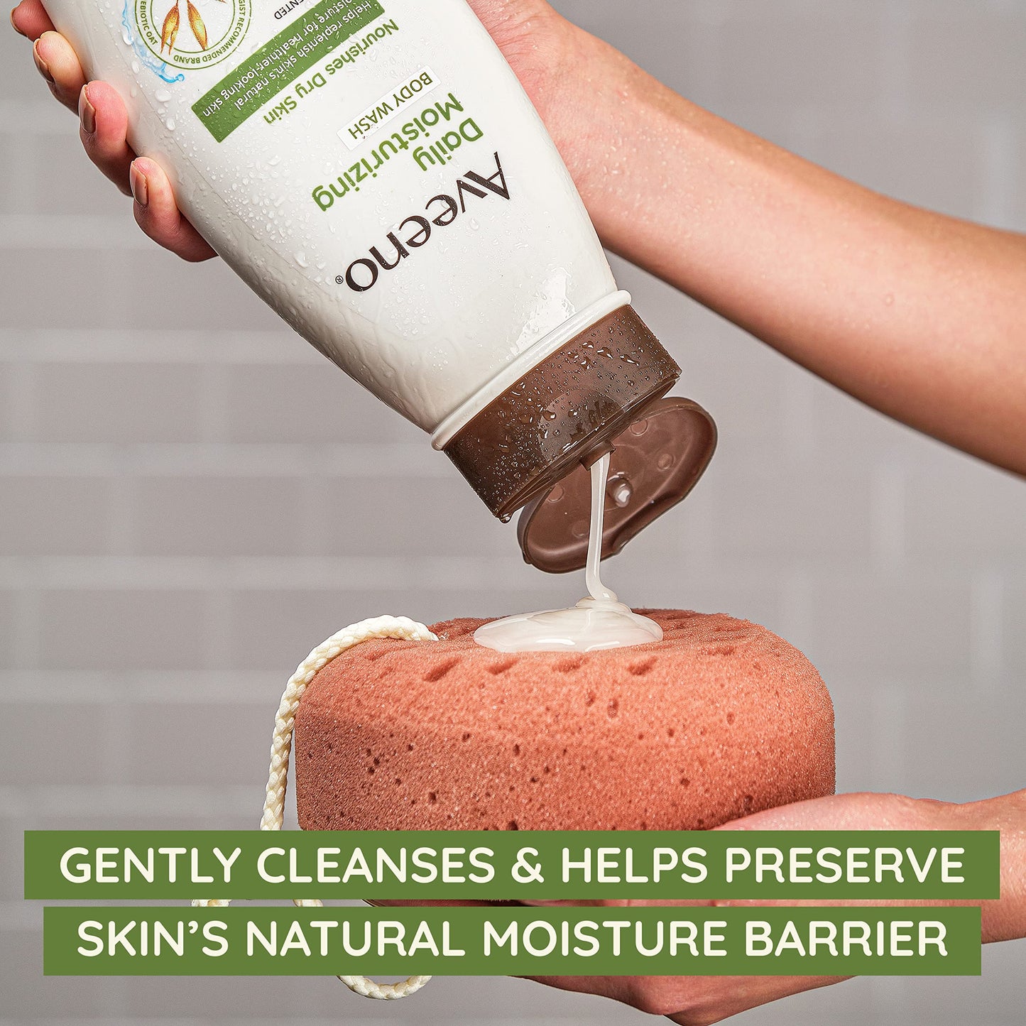 Aveeno Daily Moisturizing Body Wash Cleanser & Shaving Gel for Men & Women, Clean-Rinsing for Softer & Smoother Skin, Gentle & Lightly Scented, 18 fl. Oz, Pack of 3