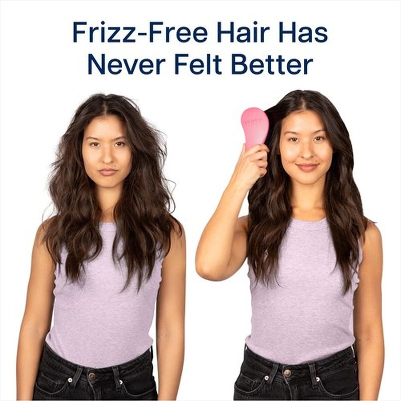 Crave Naturals Glide Thru Detangling Hair Brush for Adults and Kids - Detangler Brush for Curly or Straight, Wet or Dry Hair - Gentle on Tangles Hair Comb - 7.5x3-Inch, Turquoise and Pink (Pack of 2)