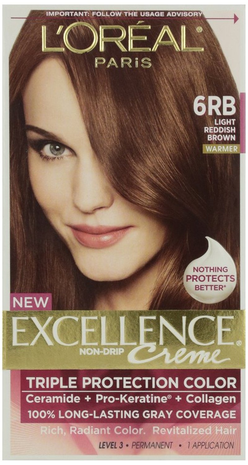 L’Oréal Paris Excellence Creme Triple Protection Color - 6RB Light Reddish Brown - Warmer for Unis