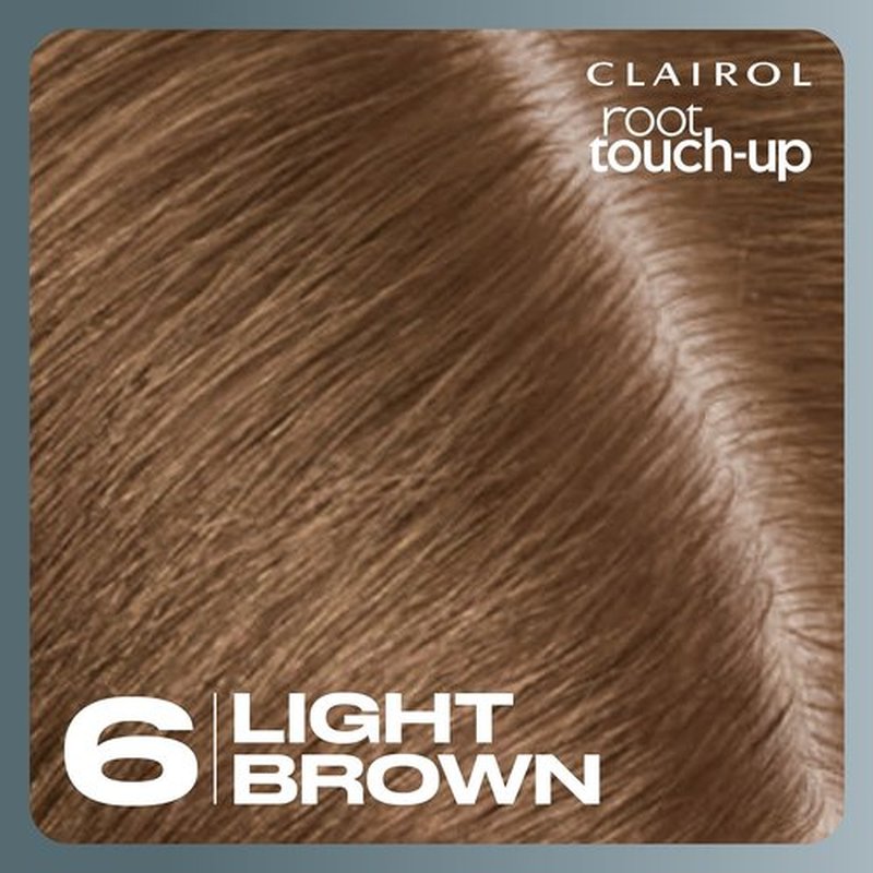Clairol Root Touch-Up by Nice'n Easy Permanent Hair Dye, 6 Light Brown Color, 2 Count