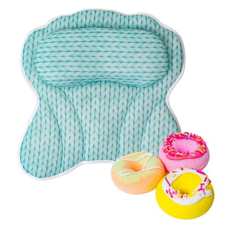 Lady McBath Spa Gift Baskets for Women - Bath Gift Set for Women, Luxury Bath Pillow and Donut Bath Bombs Gift Set, Relaxation Gifts for Women, Valentines, Birthday, for Women, Kids
