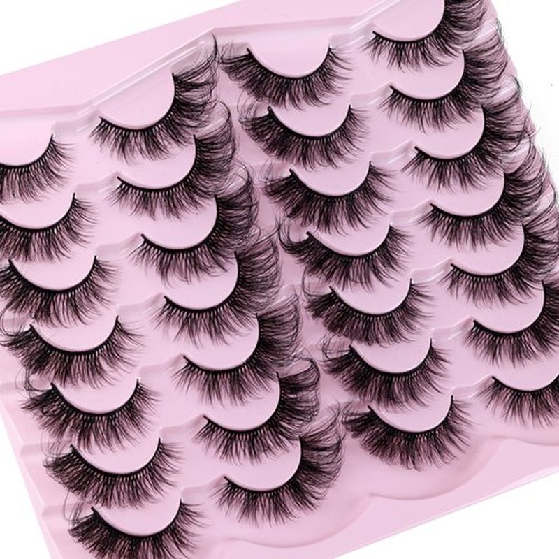 False Eyelashes Cat Eye Lashes Wispy Mink Lashes Natural 14 Pairs Fluffy Fake Eyelashes Pack Strip Lashes Fox Eye False Lashes by TNFVLONEINS