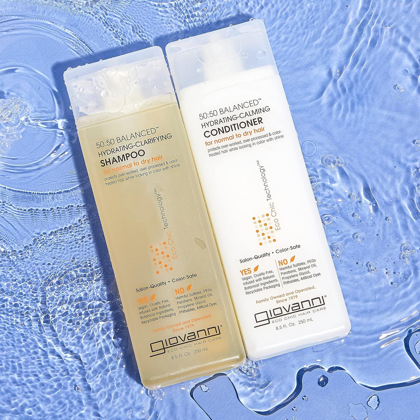 Giovanni 50:50 Balanced Hydrating Shampoo 33.8 oz - Sulfate & Paraben Free for Stressed Hair