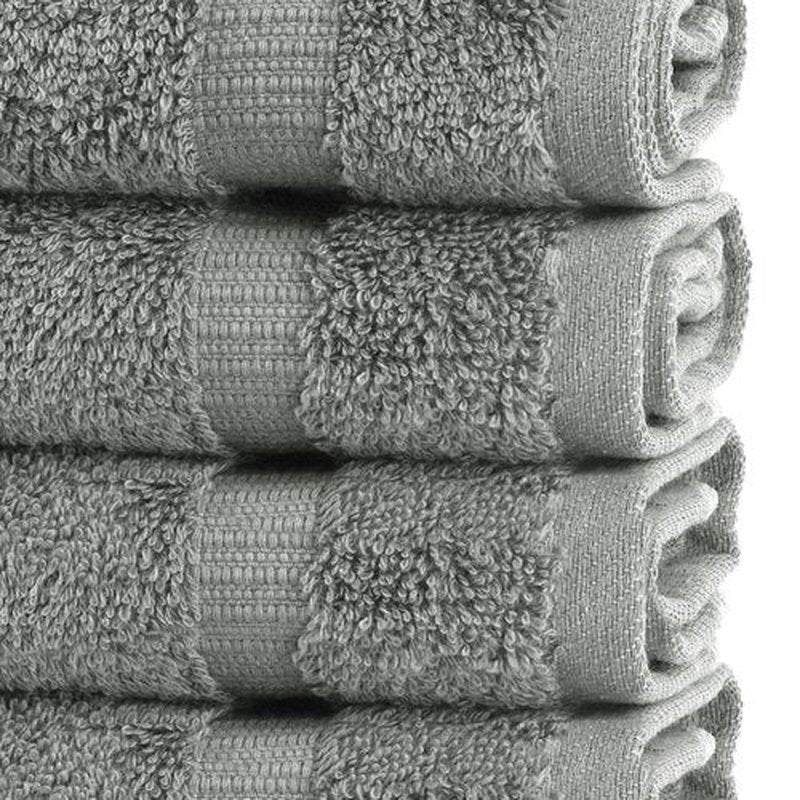 Chakir Turkish Linens | Hotel & Spa Quality 100% Cotton Premium Turkish Towels | Soft & Absorbent (4-Piece Washcloths, Gray)