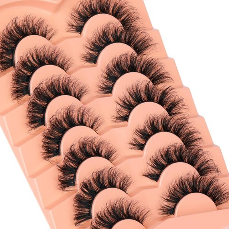 Mink Lashes Wispy False Eyelashes Fluffy D Curl Faux Mink Lashes 14mm Natural Look False Lashes Short Strips Lashes by Focipeysa