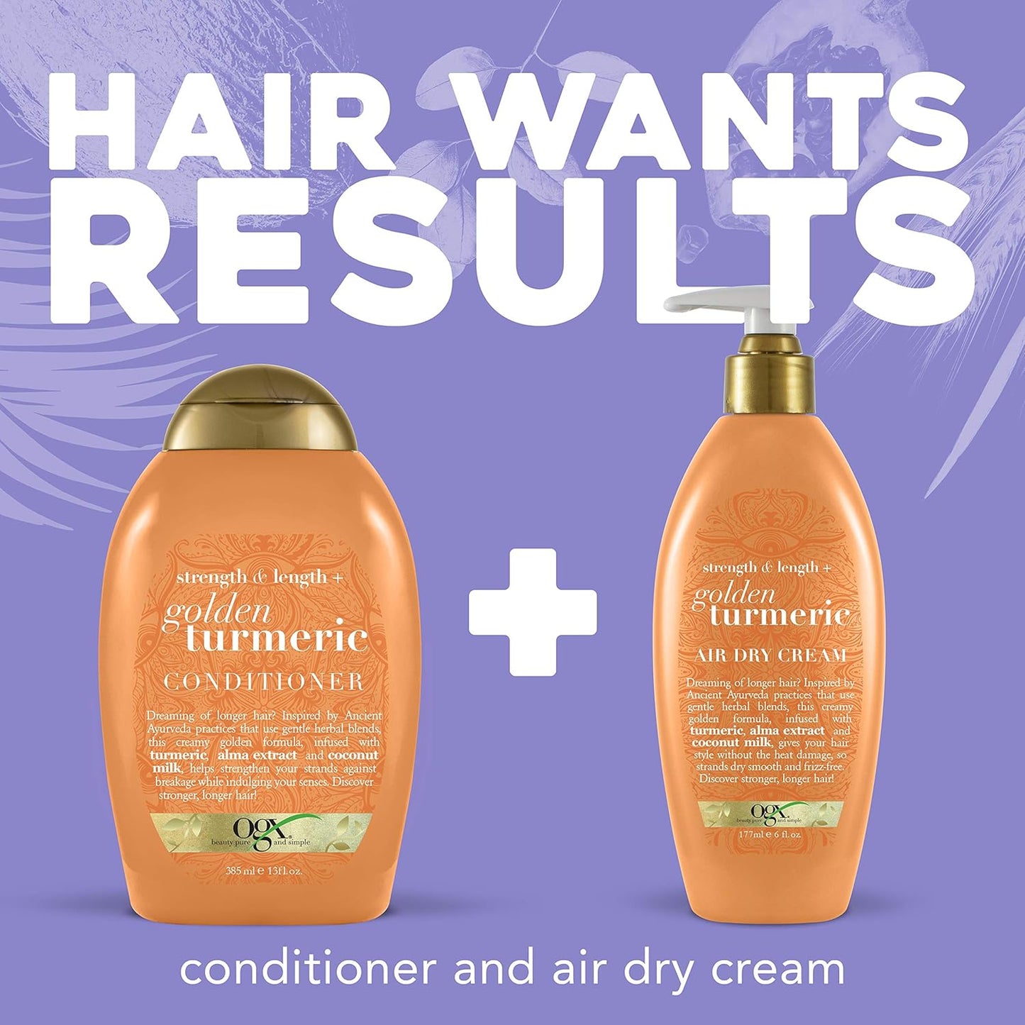 OGX Golden Turmeric Conditioner for Stronger, Longer Hair - Sulfate-Free, 13 Fl Oz