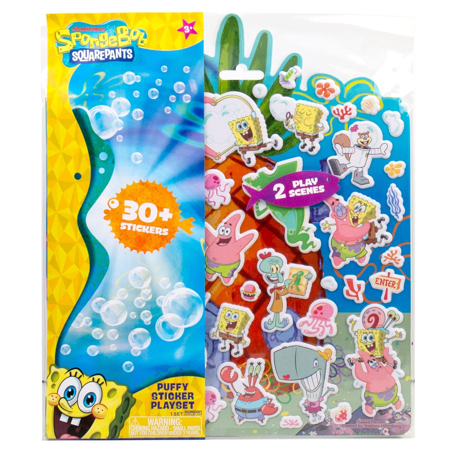 Horizon Group USA Puffy Sticker Playset for Kids, Spongebob
