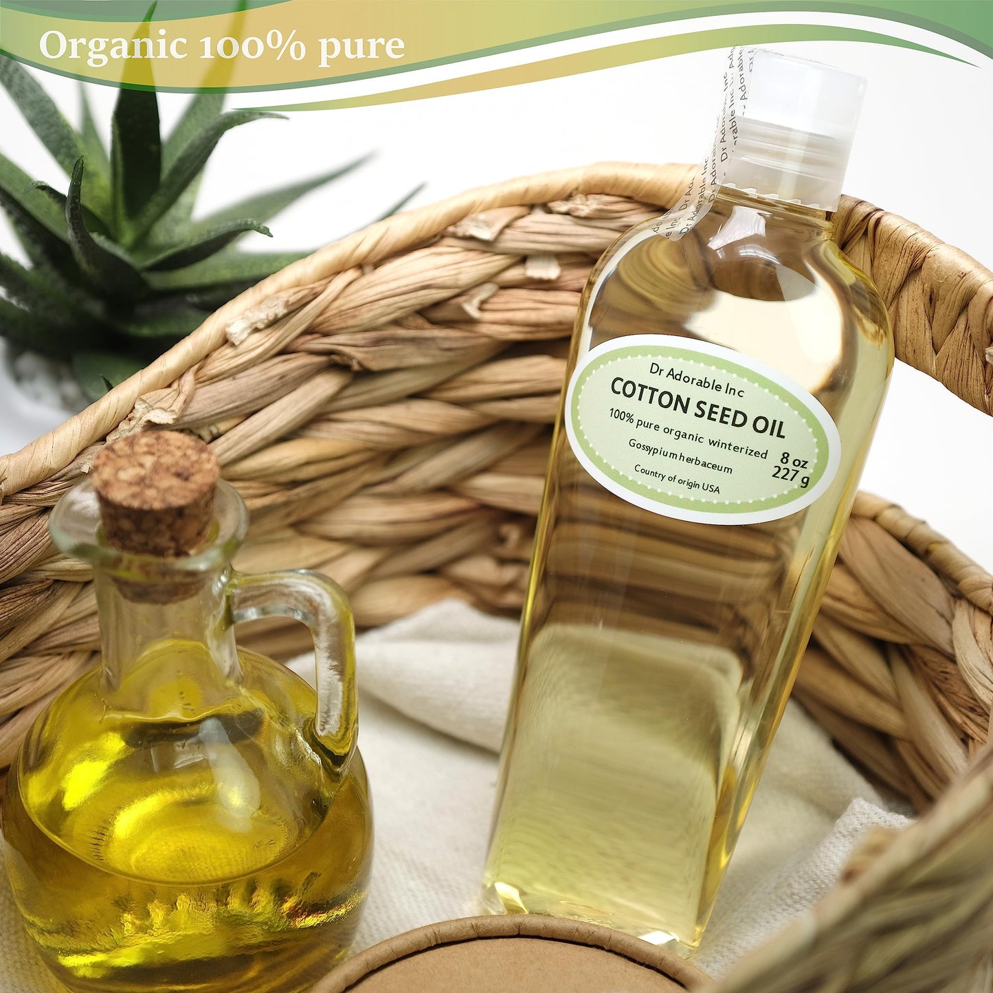 Dr Adorable - 8 oz - Cottonseed Oil - Winterized 100% Pure Natural Organic Cold Pressed