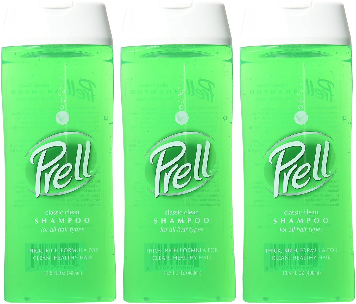Prell Shampoo, Classic Clean 13.5 Fluid Ounce, 5 Count.