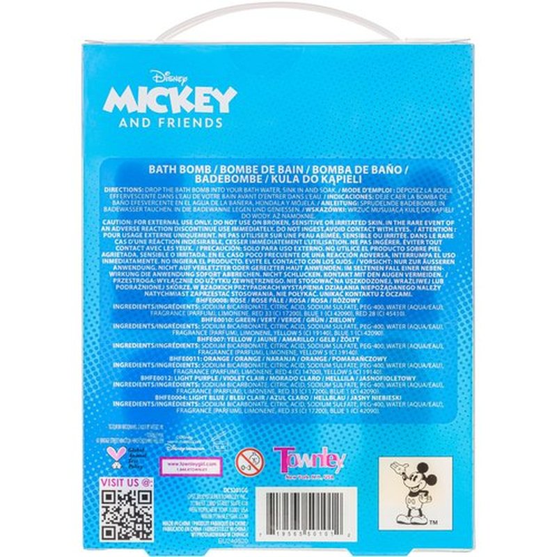 Mickey Minnie and Friends Bubblegum Scented Bath Bombs - Ages 3+ Character Molded Bath Bombs – Fun & Bright Colors by Townley Girl