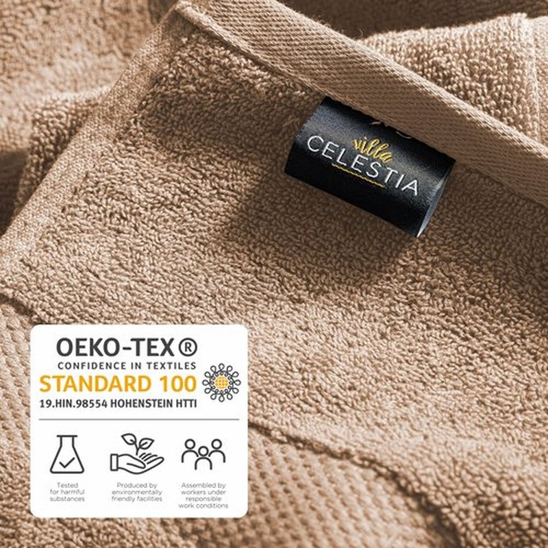 Villa Celestia Luxury Bath Towels, 700 GSM Premium Beige Bath Towels, Quick Dry Beige Towels Bathroom, Soft Bath Towels Body Towels Beige Towel Set for Bathroom 27x54 Inches, Beige Towels Set of 3