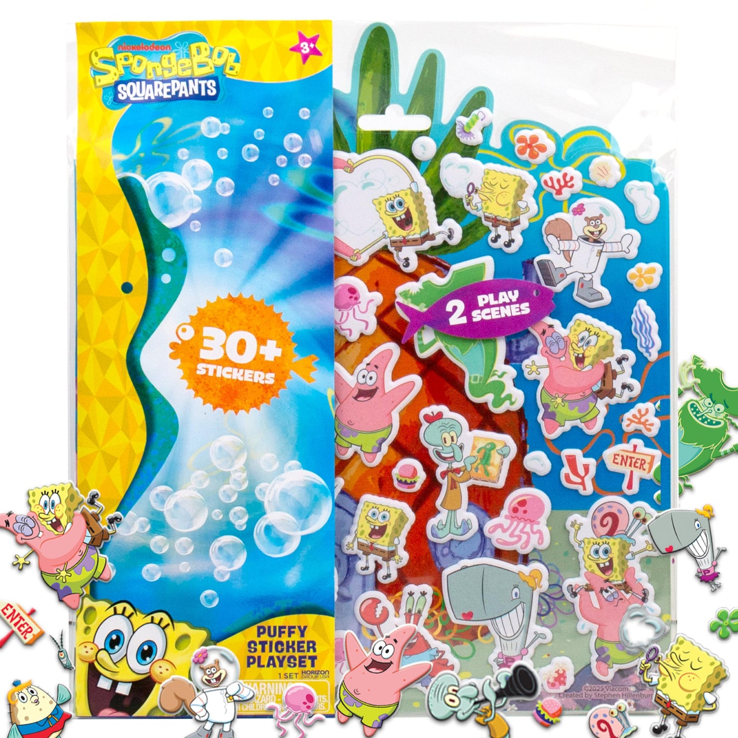 Horizon Group USA Puffy Sticker Playset for Kids, Spongebob
