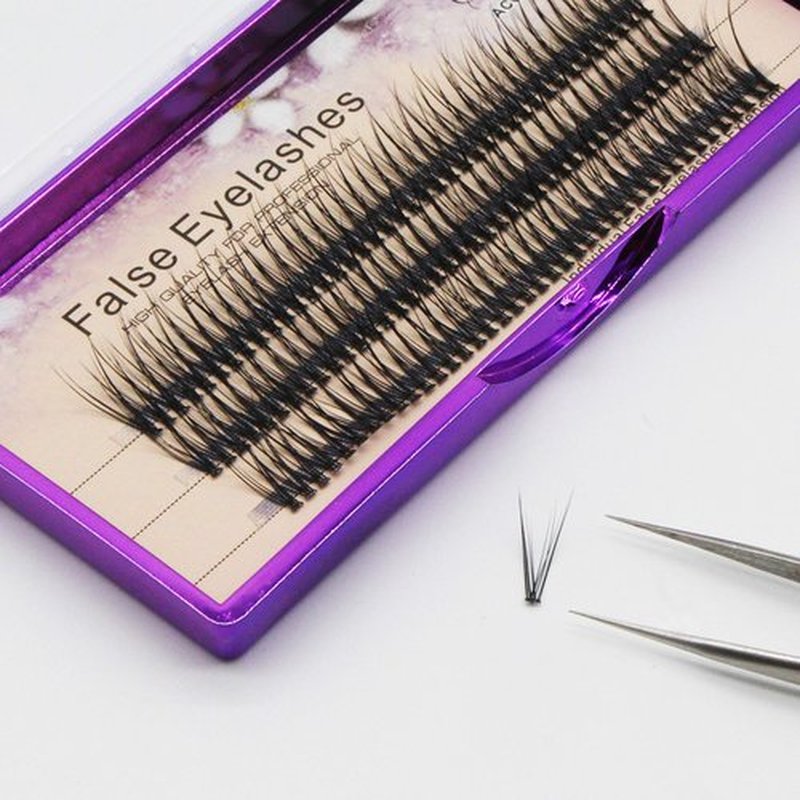 BODERMINCER 8-16mm to Choose Fish Tail Design 120pcs Thickness 0.1mm C Curl 12 Root Women Lady Individual Black False Eyelash Cluster Eye Lashes Extension Tools (16mm)